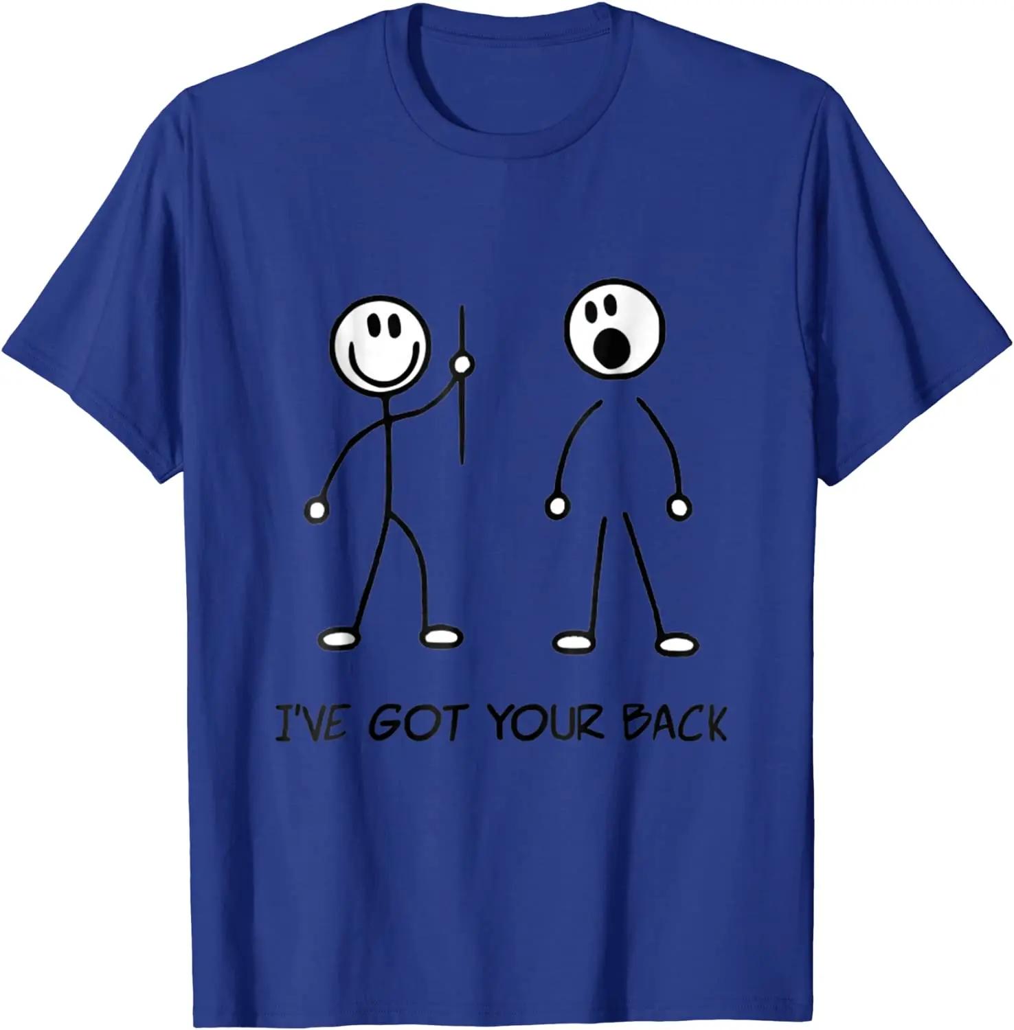 I ve Got Your Back Stick Figure Printed Unisex T-Shirt Coupons Men T Shirt Unique Tops & Tees Cotton 3D Printed L