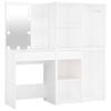 VidaXL LED Vanity Table with 2 Cabinets Cosmetic Table Makeup Dressing Table Jewelry Table Bedroom White Wood 3082026