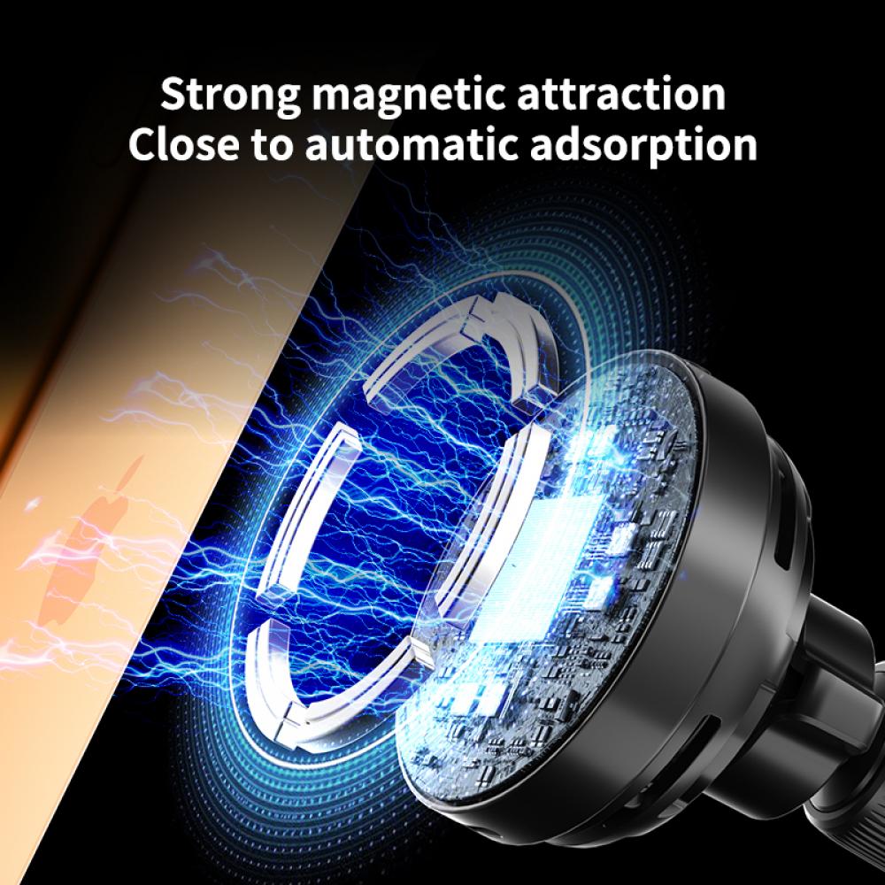 Magnetic 25W Wireless Car Charger Air Vent Phone Holder Stand with  RGB Ambient Light For iPhone 17 16 Pro Max 15 14 13
