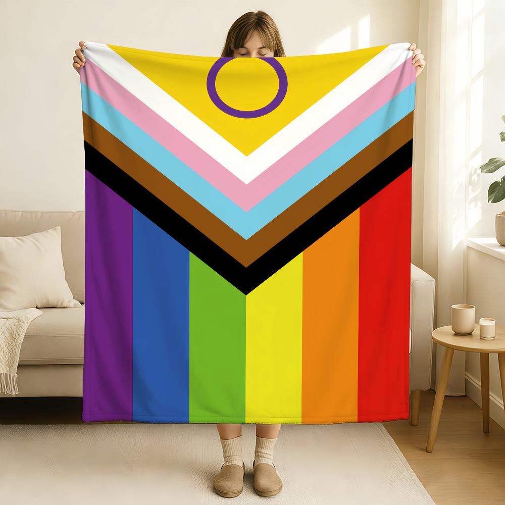 LGBT Rainbow Flag Blanket Soft and Skin Friendly For Couch Bed Napping Bedspread All Seasons Comforter
