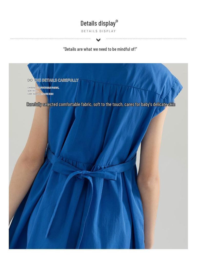 Girls' Stylish Summer Long Dress: Single-Breasted, Parent-Child Matching