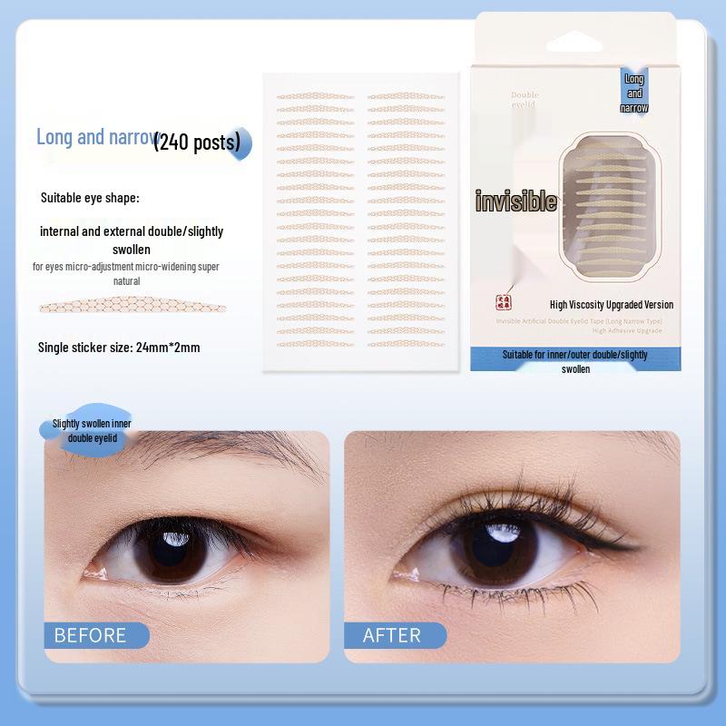 GECOMO Unsichtbares Nahtloses Doppellidband - Natürlich, Langanhaltendes Make-up-Tool für Einfach- oder Schlupflider