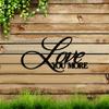 Metal Wall Decor Love You More in Cursive Iron Art Hanging Ornament for Living Room Garden Wedding