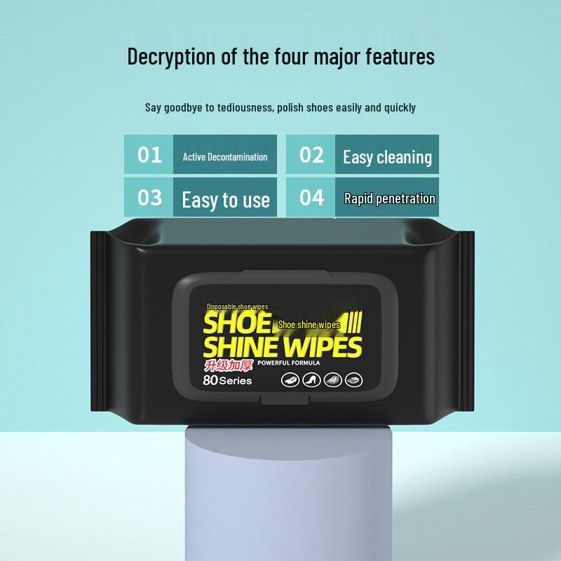 Shoe Cleaning Quick-Dry Wipes - Stain & Yellowing Removal, No-Rinse, Disposable for White Shoes