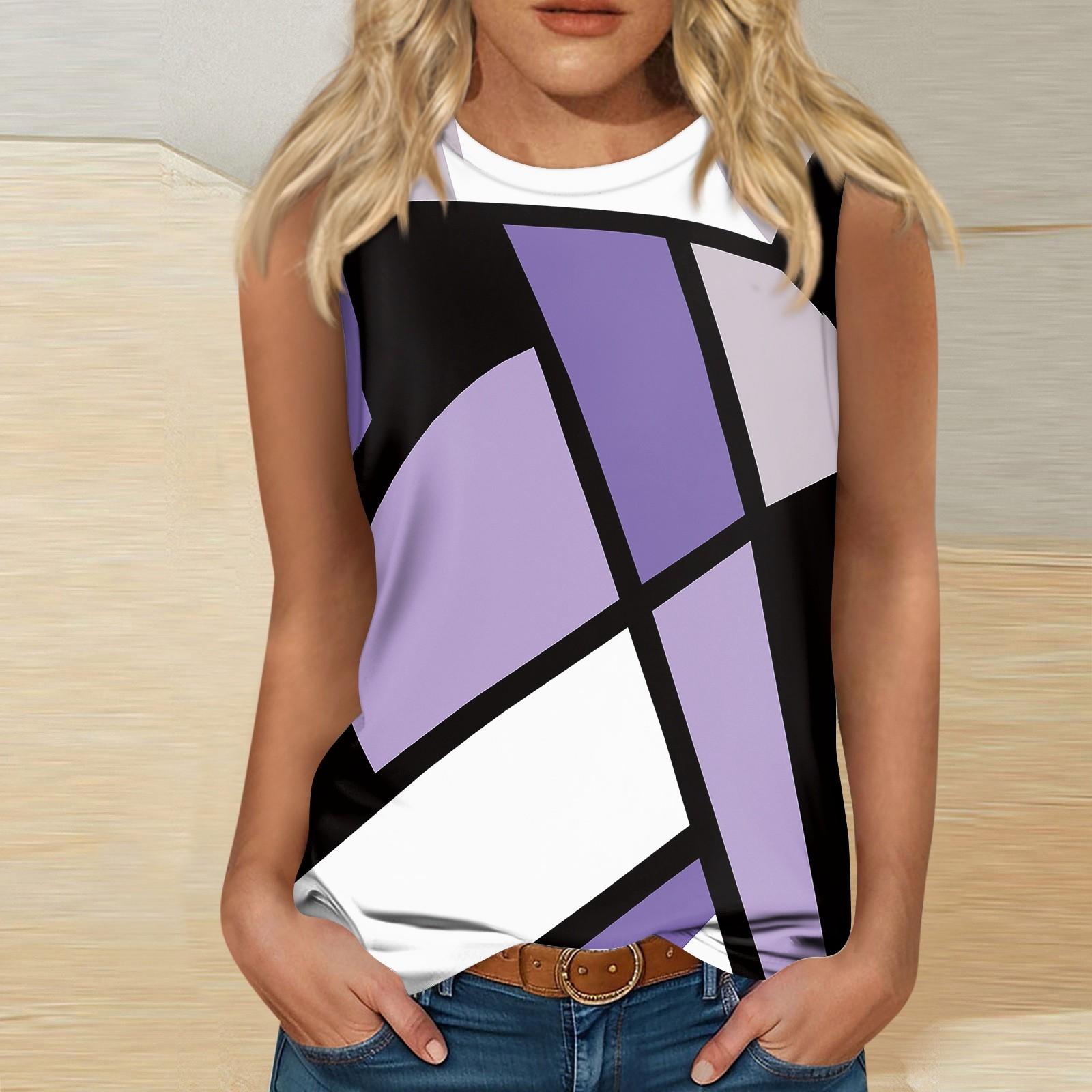 Женские повседневные топы-туники для ношения с леггинсами Рубашки без рукавов Струящиеся — фото 11