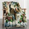 Santa Kitty Microfiber Blanket Super Soft Throw Blankets For Bed Bedspread Sofa Decorative Camping Picnic Winter Warm Blanket