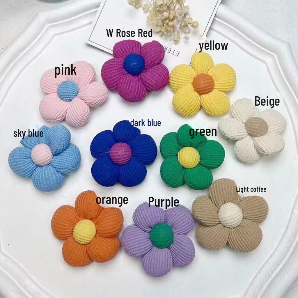 

Ткань для самостоятельной вышивки пряжкой в виде цветка с пятью лепестками для аксессуаров для волос и обуви green зелёный