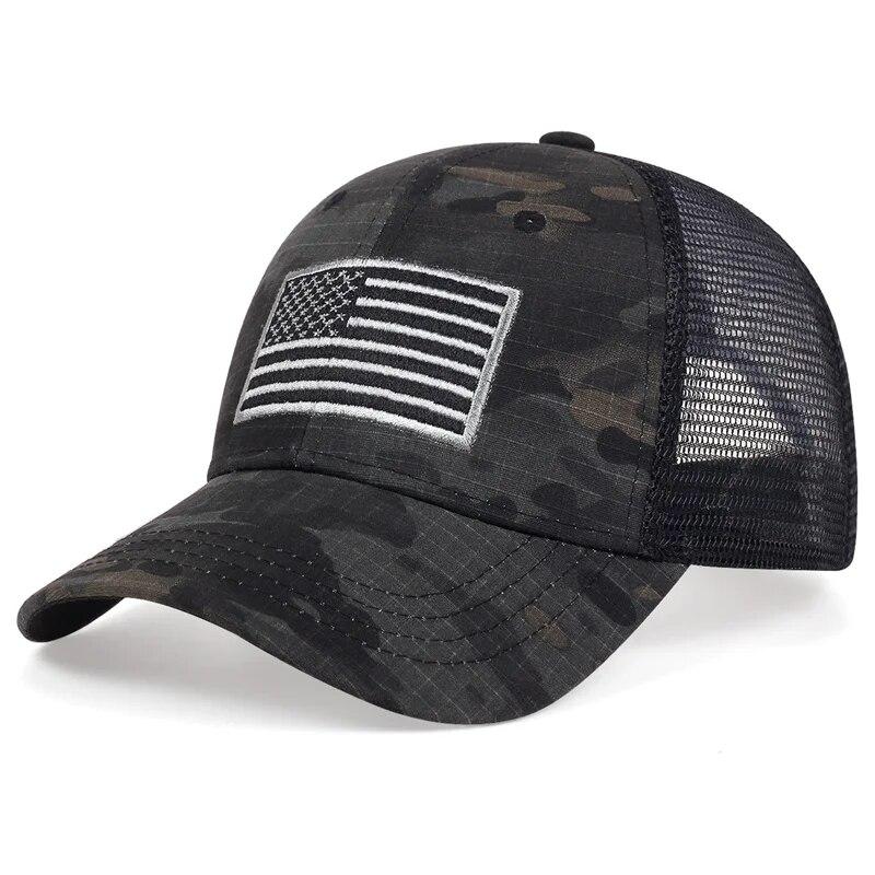

Unisex American Flag Embroidery Baseball Net Caps Spring And Summer Outdoor Adjustable Casual Hats Sunscreen Hat