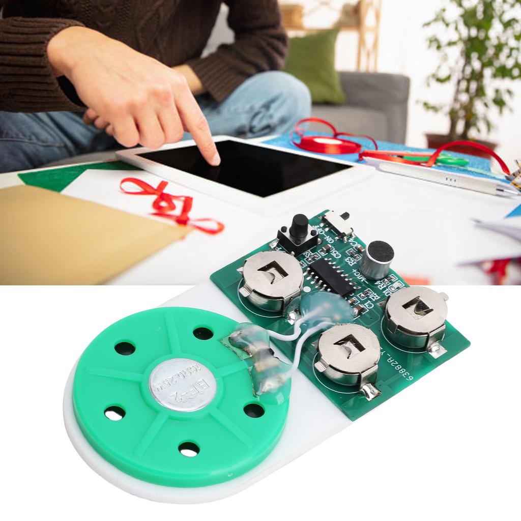 Recordable Voice Module, 4 Minutes   Recordable Greeting Card Module, Light Sensor Voice Recording Chip with Spker, for Holiday Crafts Cards
