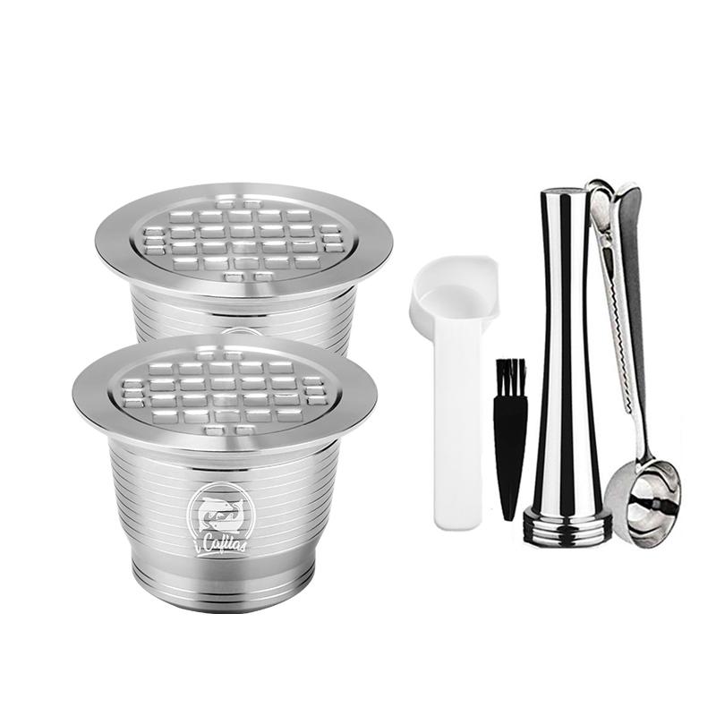 Cápsulas de Café Reutilizáveis iCafilas Moedor de Café de Aço Inoxidável Para Máquina Nespresso Porta-Filtro Recarregável Pods