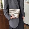 Fashion Solid Color Cosmetic Bag Large Capacity Fluffy Quilted Toiletry Pouch Zipper Nylon Women Clutch Bag