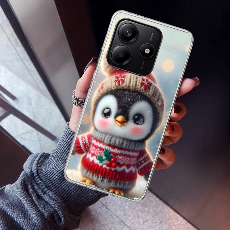 Christmas Penguin Phone Case For Xiaomi Redmi Note 15 14 14S 13 12S 12 Pro Plus 11S 11 10S 10 4G Cover 11E 11T 5G Print Fundas R