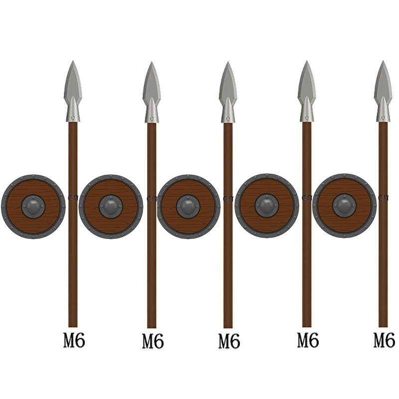 MOC Medieval Building Blocks Character Parts Model Toy Castle Knight Soldier Sword Bow Armor Shield Spear Piercing Parts Bricks