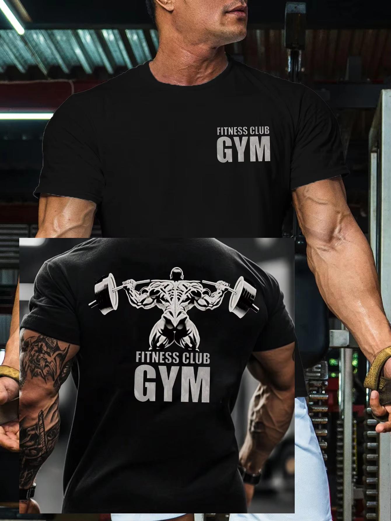 Fitness Club Gym Men Cotton TShirt Casual Athletic Sporty - Men s Summer Cotton Graphic Tee S разноцветный