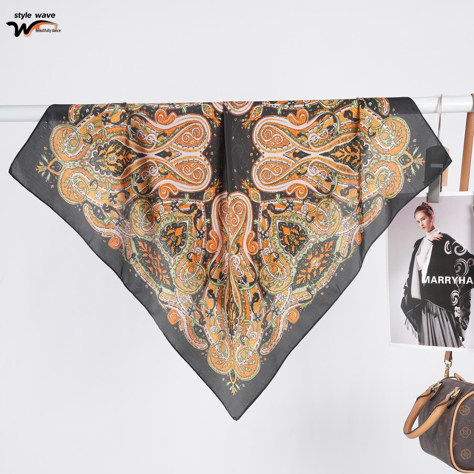 Women s Retro Paisley Print Satin Square Scarf - Versatile Imitation Silk Neck Accessory In Stock 70x70 cm