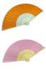 Beige Bamboo and Silk Multi-Color Cloth Fan for Weddings and Gifts