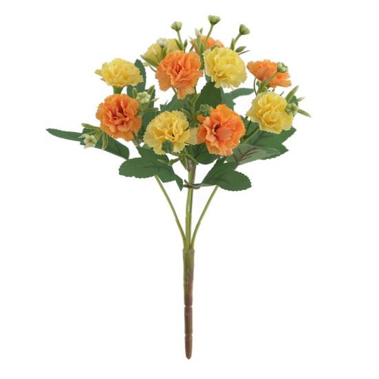 

Искусственная ветка гвоздики со стеблем 10 головок, реалистичная многоразовая домашняя свадебная вечеринка, искусственный цветок, цветочное украшение, реквизит для фото оранжевый/жёлтый