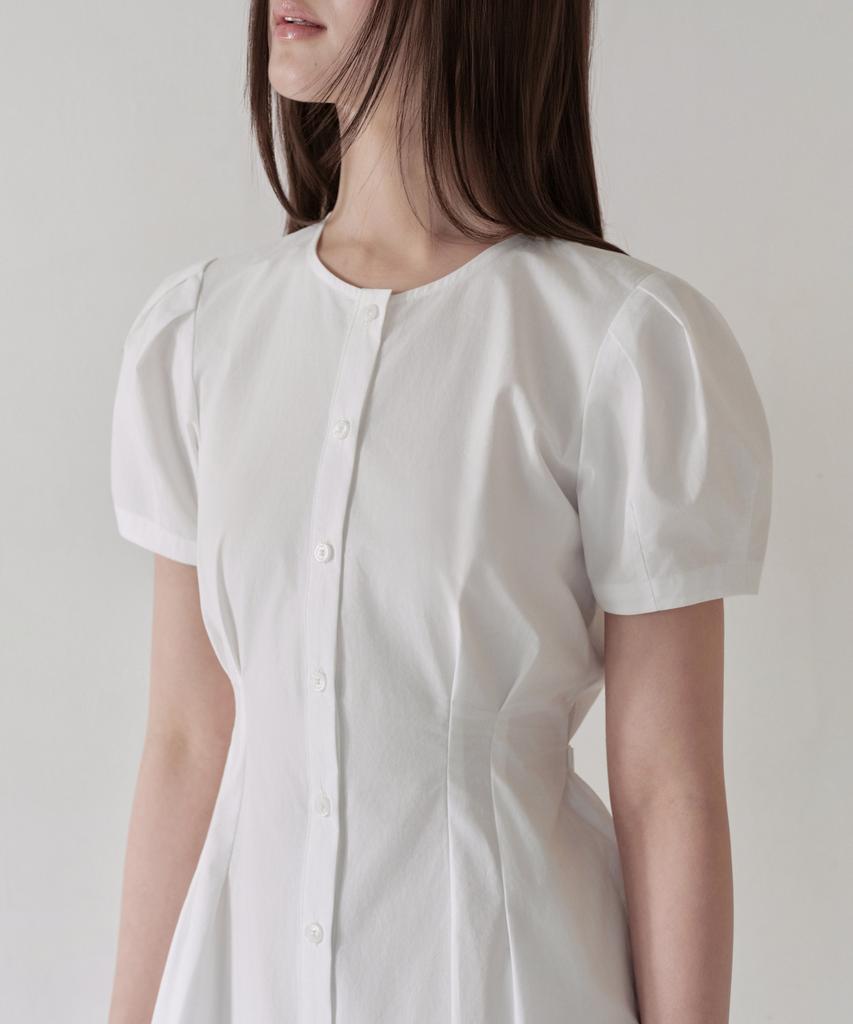 Musinsa Standard Woman Women'S Poplin Puff Sleeve Long Dress [White]