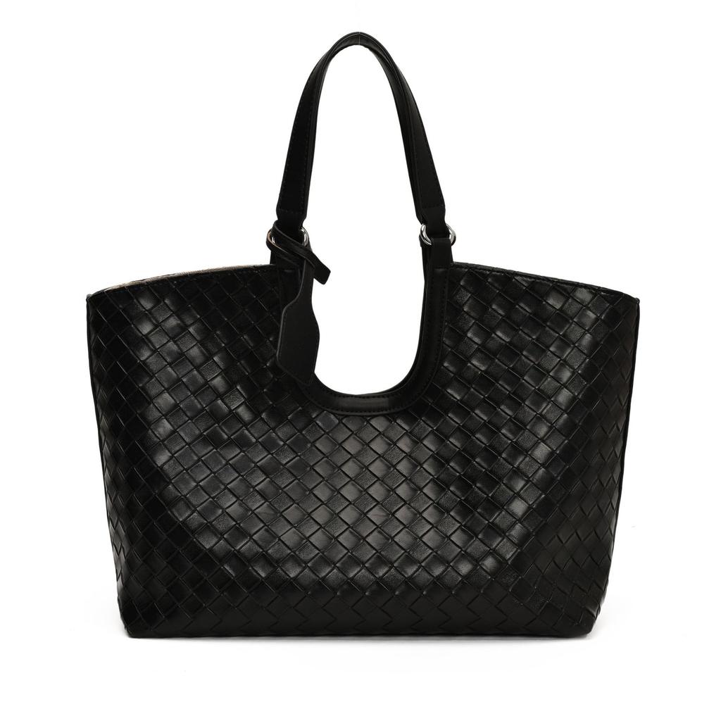 New woven bag women's fashion retro high-end sense large capacity texture commuter hollow shoulder bag tote bag