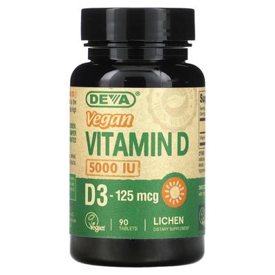 Veganes Vitamin D, D3, 125 µg(5.000 IE), 90 Tabletten