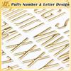 1 Sheet 3D Gorgeous Gold Letter and Number Stickers Puffy Resin Alphabet A to Z Glitter for Scrapbooking Mailbox Crafts Decor