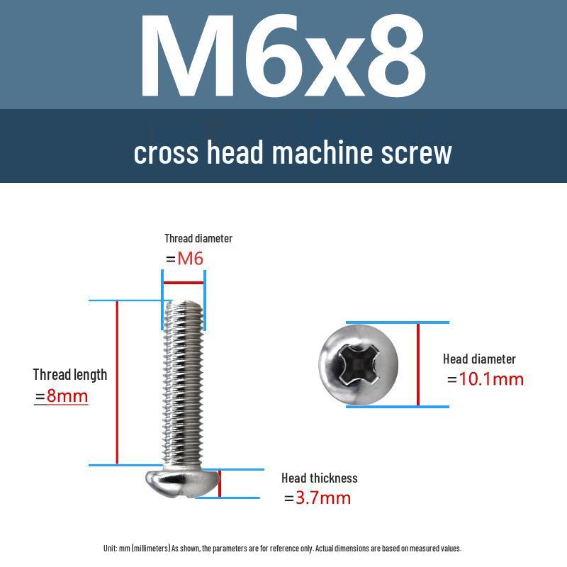 

Yigu Direct 304 Stainless Steel Phillips Pan Head Screws M6-M10 Machine Thread