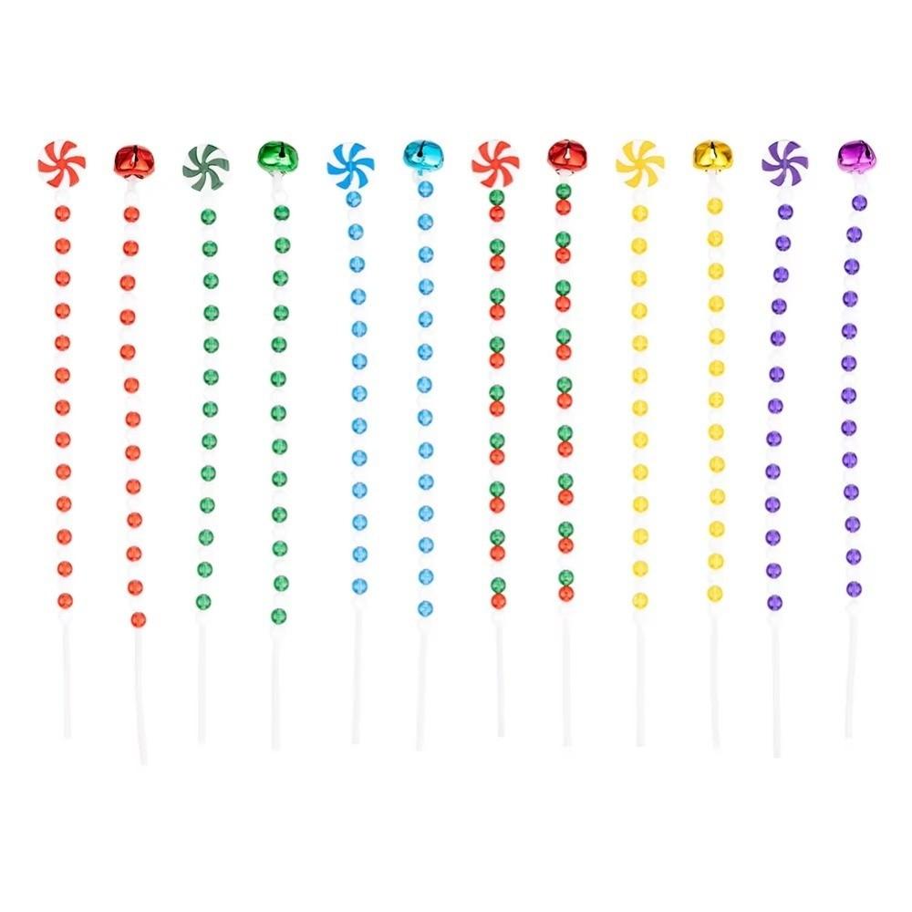 Candy Cane Shape Christmas Tree Ornaments Lollipop Pendants Hanging Xmas Tree Hangings Pendant Pick Branch Bells