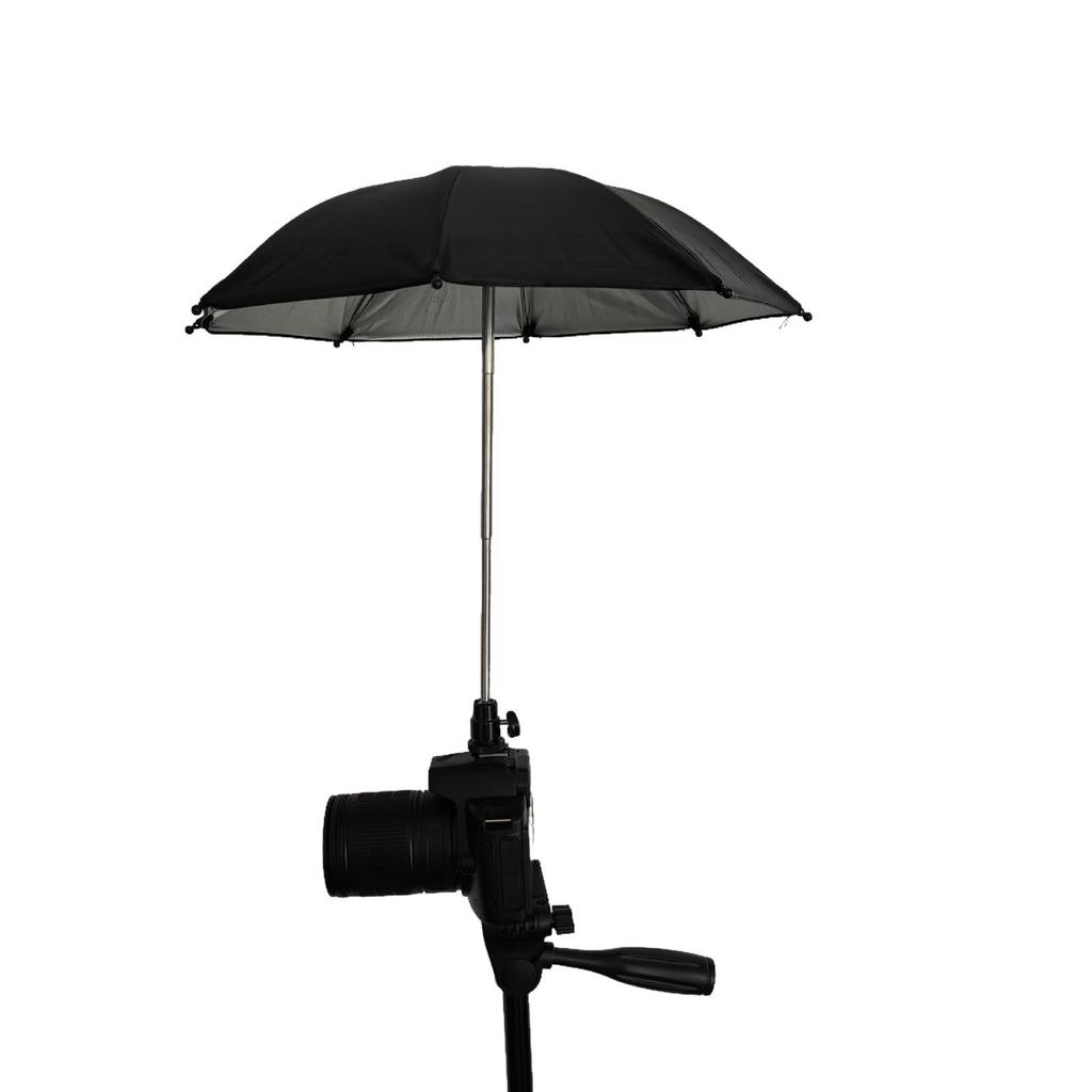Adjustable Camera Umbrella with Clip Supply Stand Durable Portable Sunshade for Video Smartphone Camping Photography Traveling