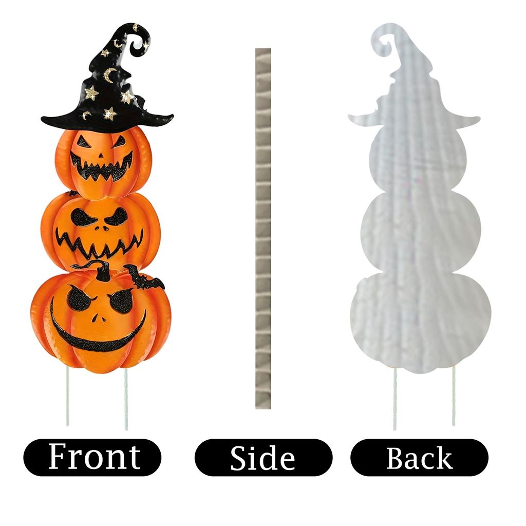 Halloween Pumpkin Garden Stake Sign Plastic Outdoor Yard Decoration for Fall