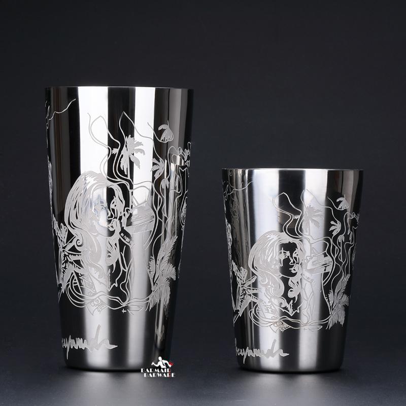 550ml/850ml Engraving Stainless Steel Cocktail Boston Bar Shaker Bar tool
