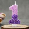 Purple Rose Birthday Candle