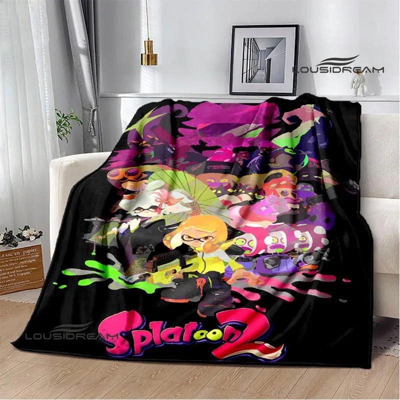 3D Cartoon game Splatoon printed blankets Picnic blanket Warm Flannel blankets Home bed linings blankets for beds Birthday Gift