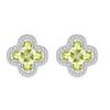 S925 Sterling Silver Four Leaf Clover Stud Earrings Natural Amethyst Topaz Advanced Sense Earring Minimalist Luxury