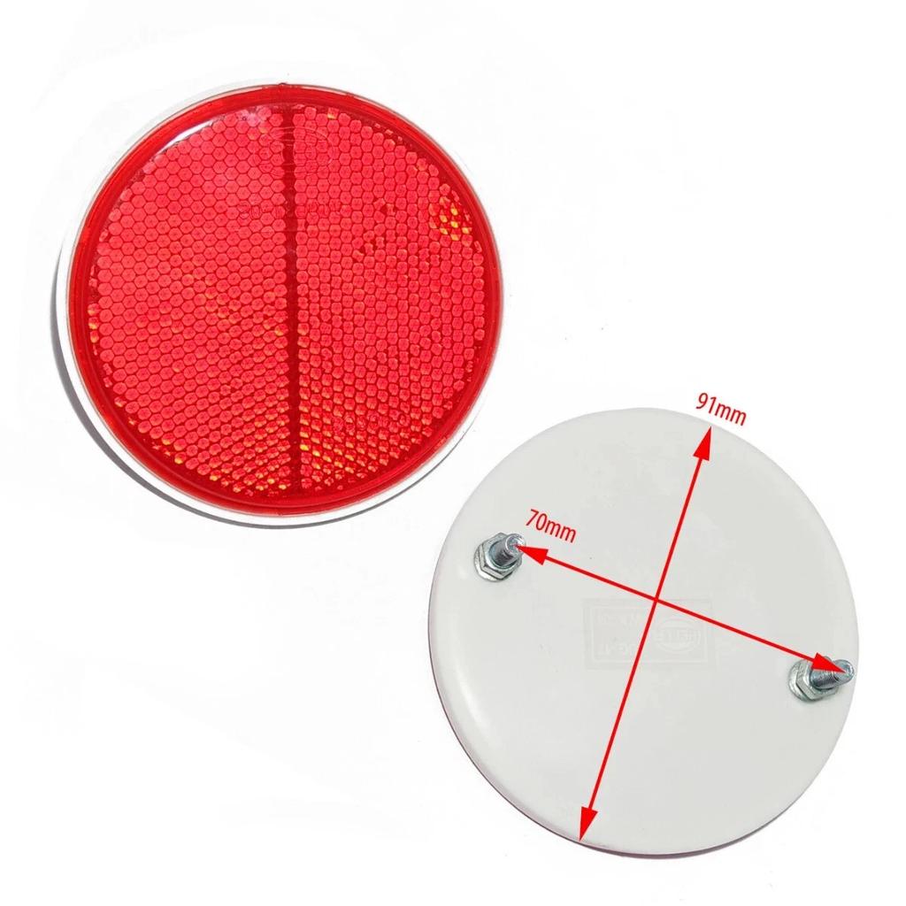 Hella Round Reflex Reflector Set RED 90mm For Truck Tractor Jeeps Universal AEs