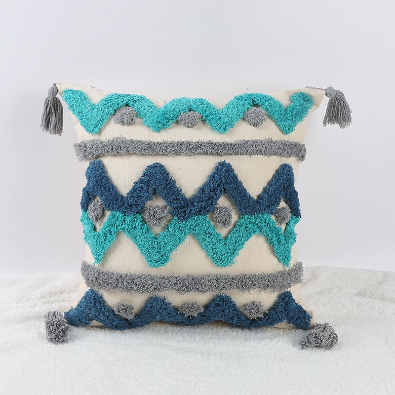 Nordic Ins Bohemian Style Tufted Retro Moroccan Ethnic Style Tassel Cushion Sofa Pillow Living Room Pillow