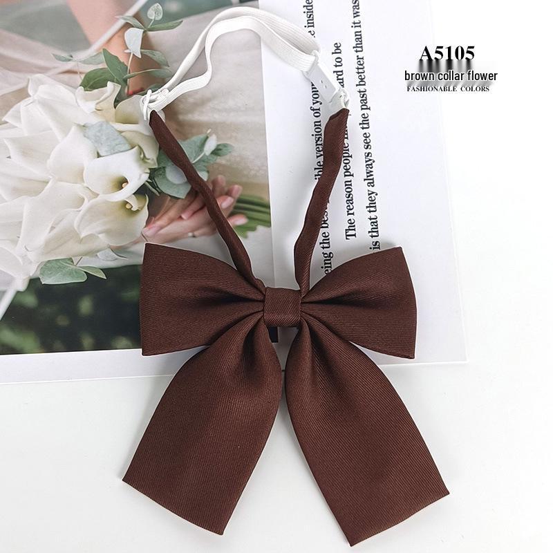 JK Collar Bow Tie for Women - Korean & Japanese Academic Style, Solid Color with Fine Stripes, Black & Wine Red
