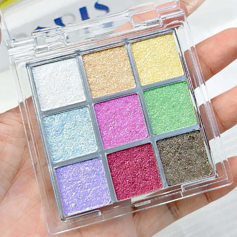 

Chameleon Icy Translucent 9 - Color Eyeshadow Palette For Stage Performances Vibrant Colors Ultra - Shimmery & Smooth Highlight Makeup 7g