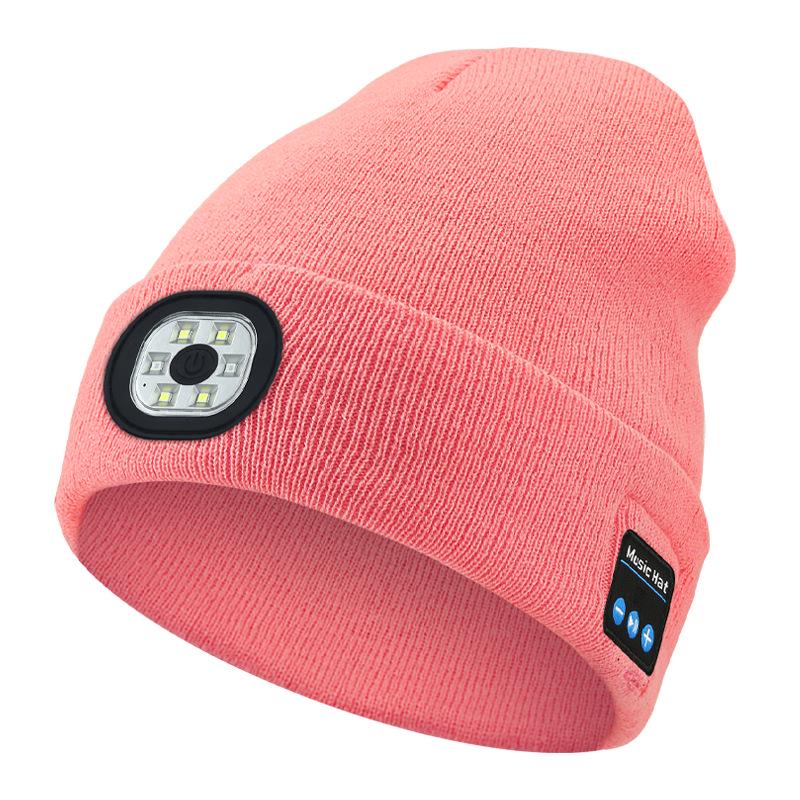 Luminous LED Headlamp Music Hat with Wireless Bluetooth Earphones for Night Running & Fishing