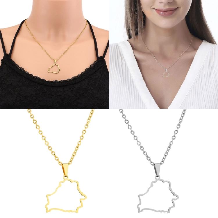 Stainless Steel Belorussia Map Pendant Necklace Belorussia Jewelry With Chain