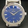 VINTAGE ENICAR STAR JEWELS HAND-WINDING 160 SWISS MENS BLUE DIAL WATCH a703862-1 R213f-a703862