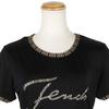 Fendi Logotipo Camiseta de manga curta Pi Rosa preto Viscose Mulheres Usado