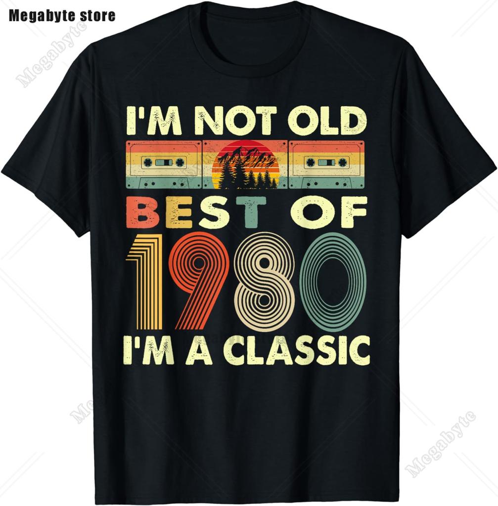 Unisexs Vintage 43th Birthday Gift T Shirts Awesome Since May 1980 Born in May 1980 TShirt Funny Birthday Greeting Party Tops