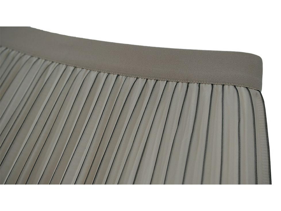 2023 Autumn/Winter Double-Sided Pleated A-Line Midi Skirt for Women