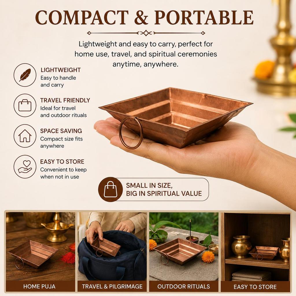 Copper Hawan Kund Yagna Agnihotra Agni Kund 12" X 12"// 1 Piece//Excellent Export quality
