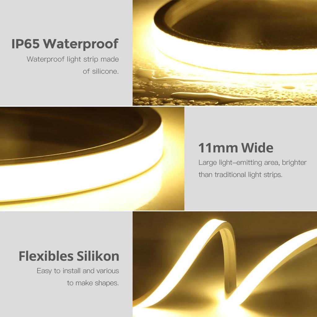 Bande LED COB Flexible USB 5V - 3 Mètres, 320 LEDs/m, Dimmable, Interrupteur Tactile