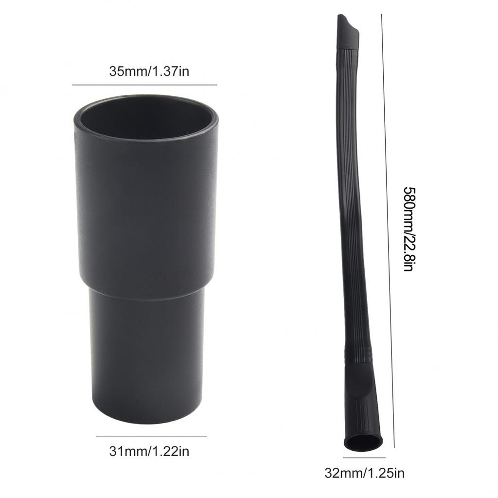 Clean Crevice Tool Fittings PP Plastic + Soft Rubber Black Accessories