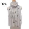 Sun Protection Headscarf for Summer Lightweight Scarf Women, Cute Bee Pattern Neck Scarf, Polyester Daily Commuting Soft Long Thin Shawl Wrap