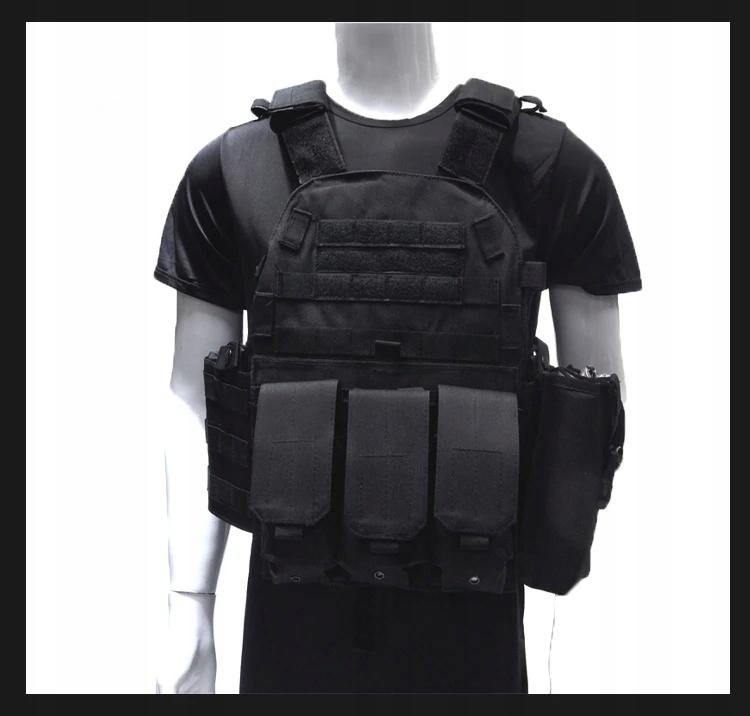 Military Tactical Vest 600D Molle Bags Pouches Black Camo