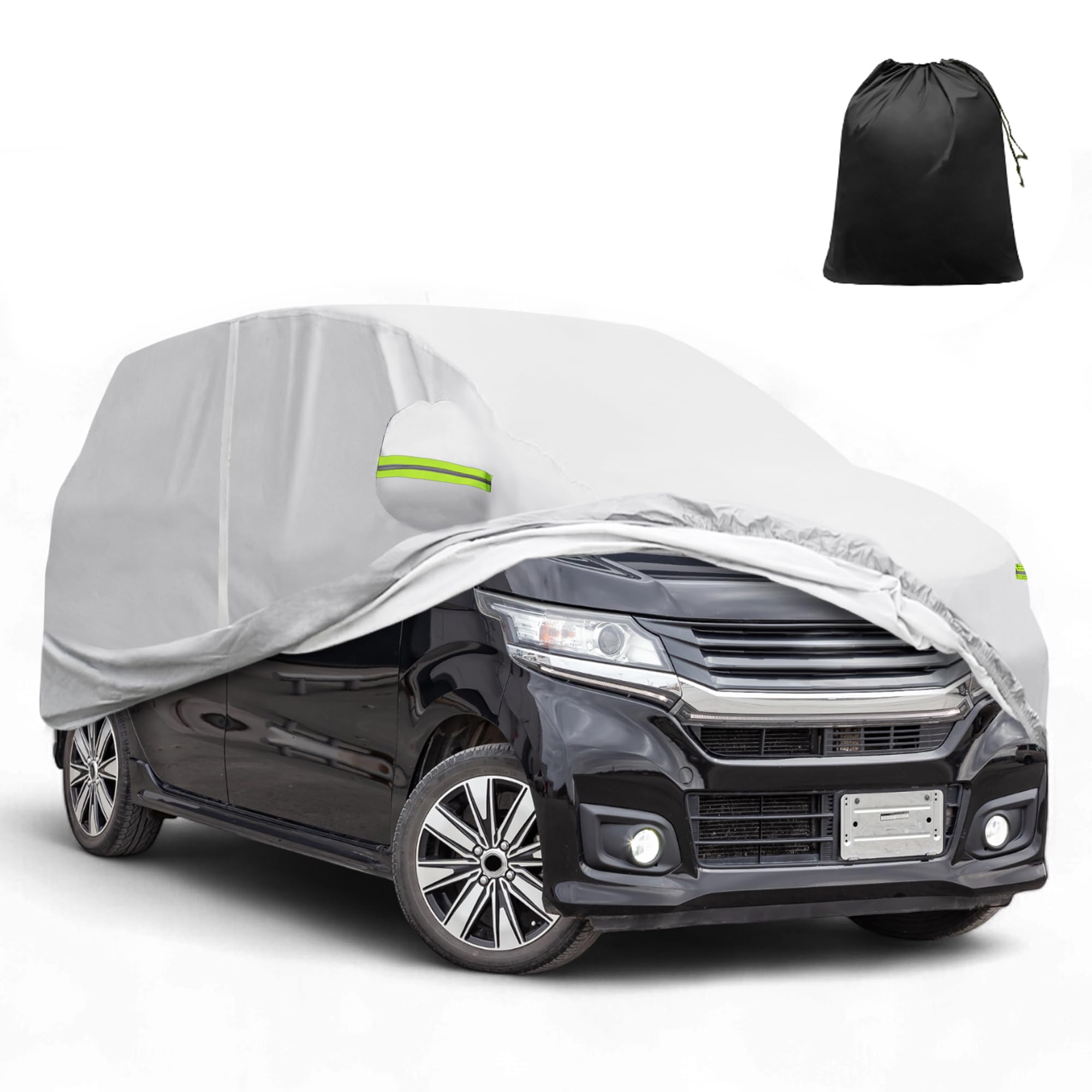 

X AUTOHAUX с Honda 350x148x143см Легкий кузов автомобиля Алюминий Спанлейс Ветрозащитный Сезон дождей Прочный Желтый Град Боковая Безопасность в ночное время Легко надевать