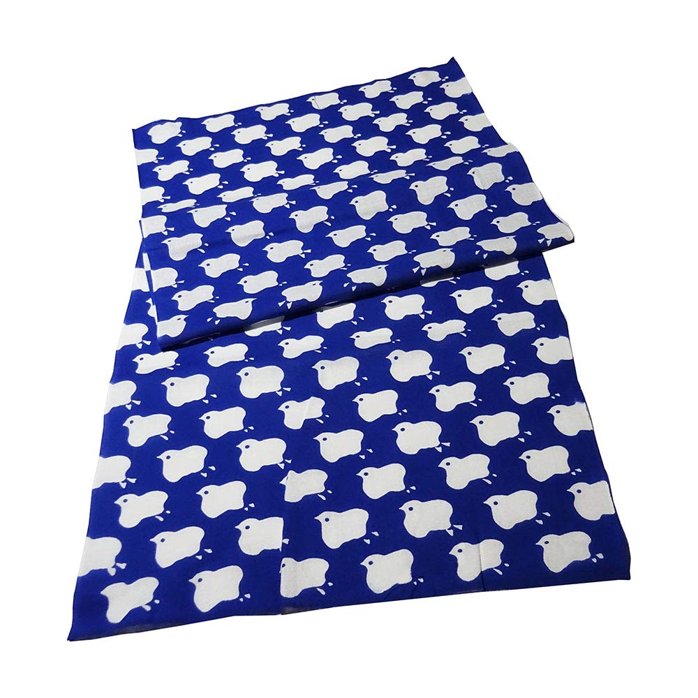 Geisodo Tenugui Hand White Houndstooth on Blue (Crimson) Towel, Background, T-20